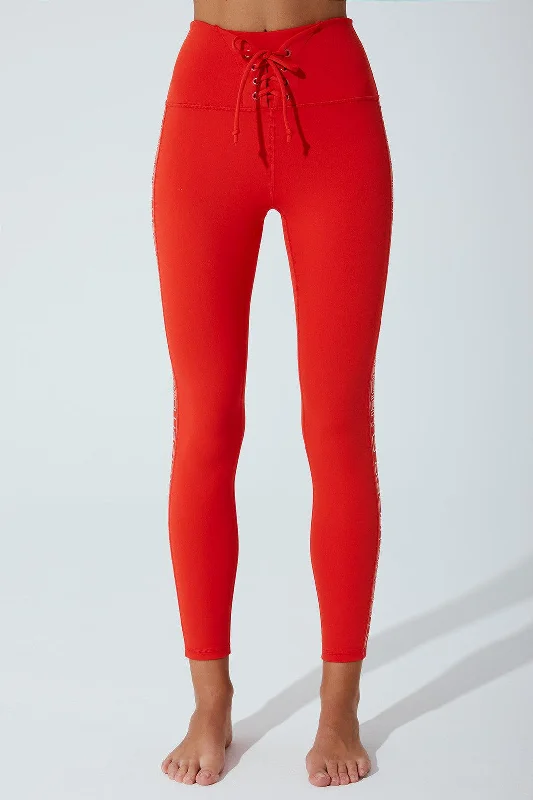 women tights for work under a business suit7/8 High Waist Double Knot Legging - Venetian Red