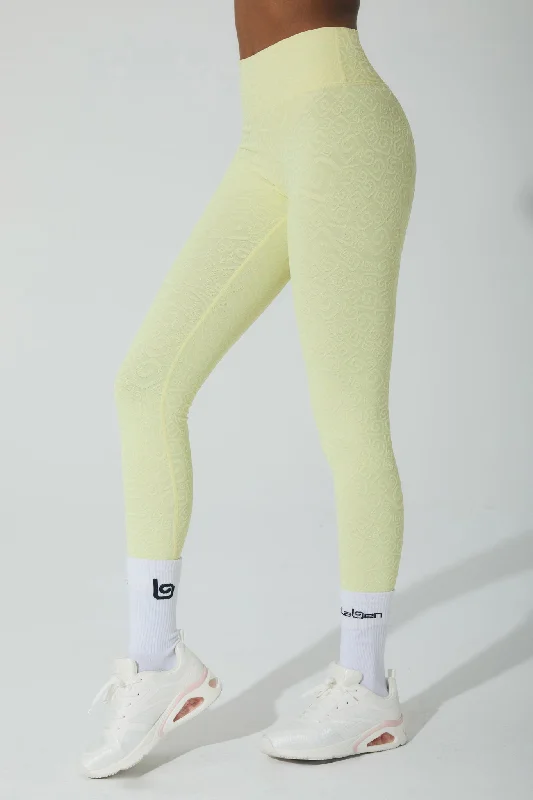 fleece - lined women tights for warmth in winterAlexandra 3D Leggings - Yellow Pearl