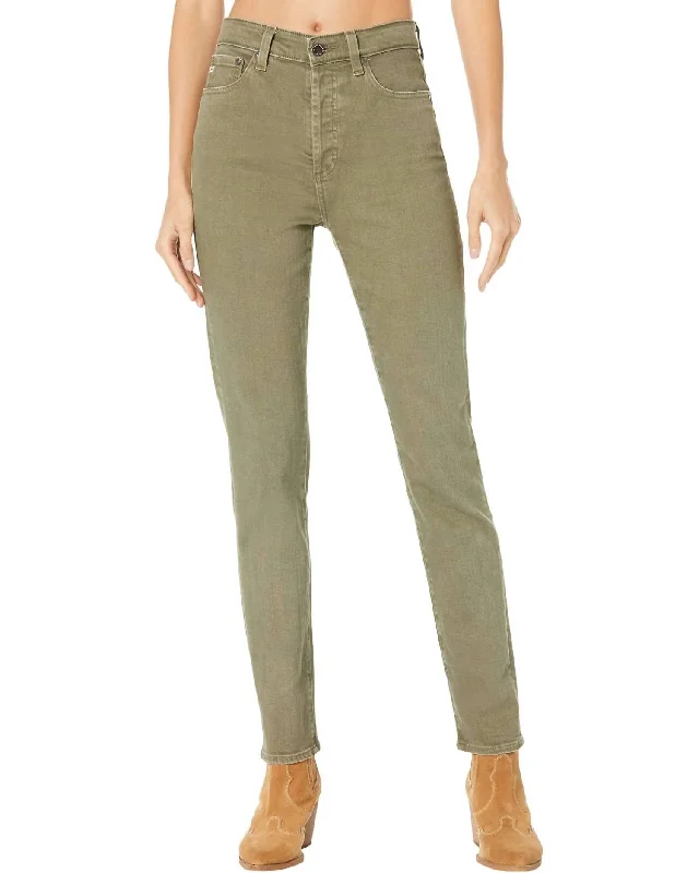 High - waisted women jeans for a flattering silhouetteAlexxis Vintage High Rise Slim Straight Leg Jeans In 3 Years Sulfur Armory Green