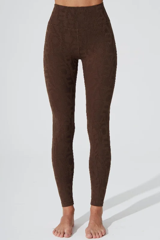 pastel - colored women tights for a soft aestheticDéese Fleur Legging 3D - Chocolate