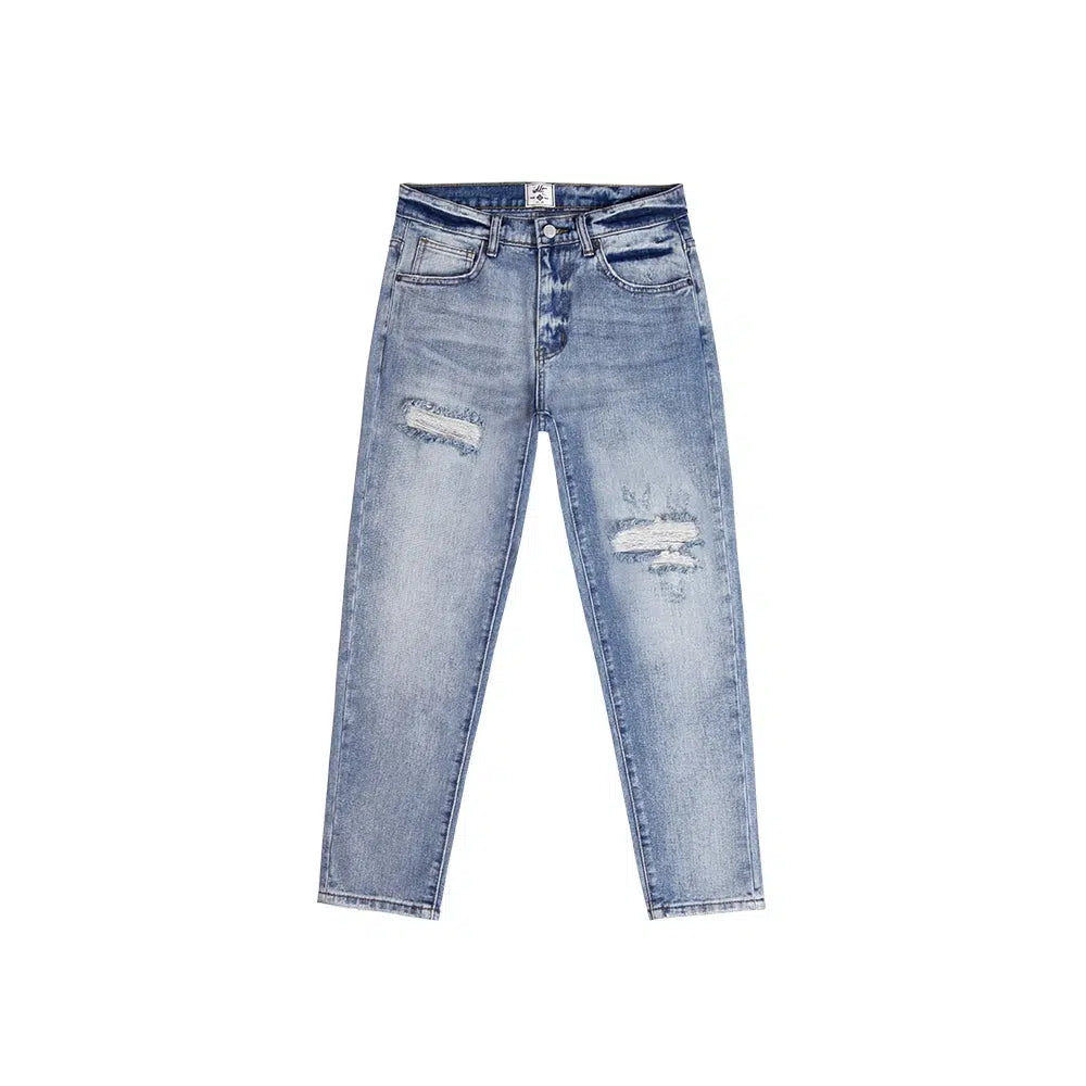 Light - wash women jeans for a fresh and summery appearanceDistressed Ripped Slim Fit Jeans