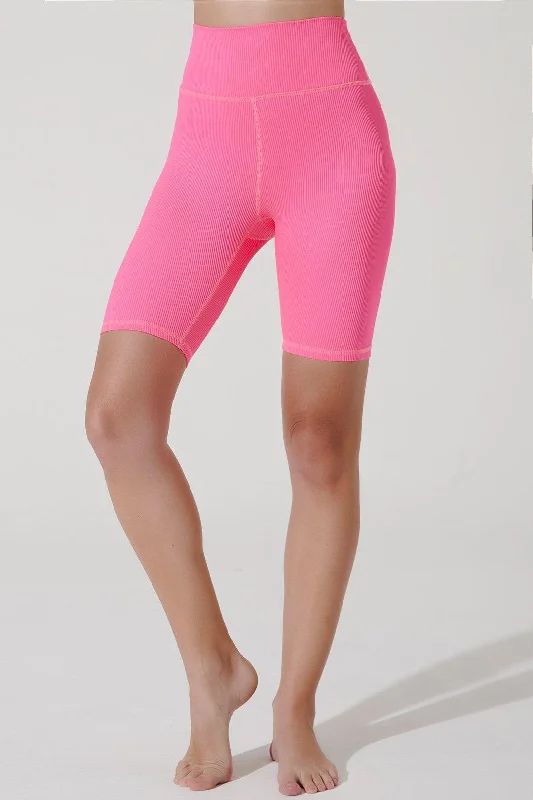 patterned women tights with floral designsF'Onte Biker Short Ribbed - Hot Pink