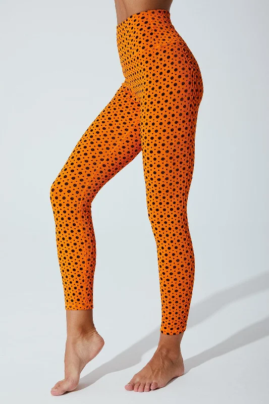 women tights with a holographic effect for a futuristic styleHafwen Polka Dots Legging - Orange Beetle