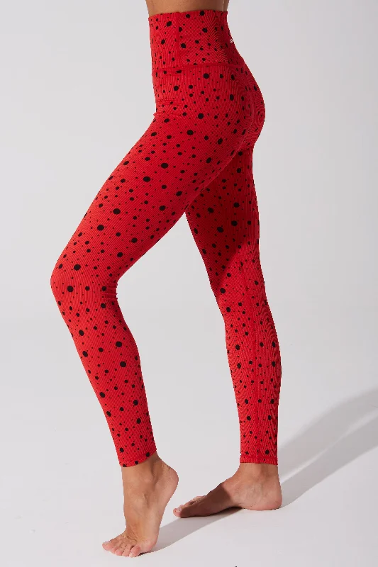 women tights with a self - adjusting fabric for a perfect fitHafwen Polka Dots Legging - Savvy Red