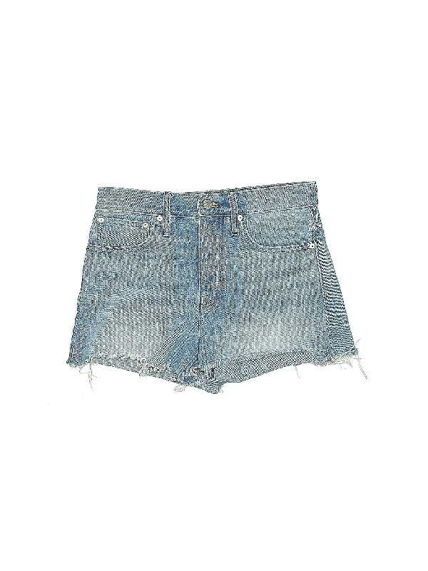 Plus Size Women's Denim Bermuda Shorts in Dark Wash for a Classic and Sophisticated StyleHigh-Rise Denim Shorts in Light Wash