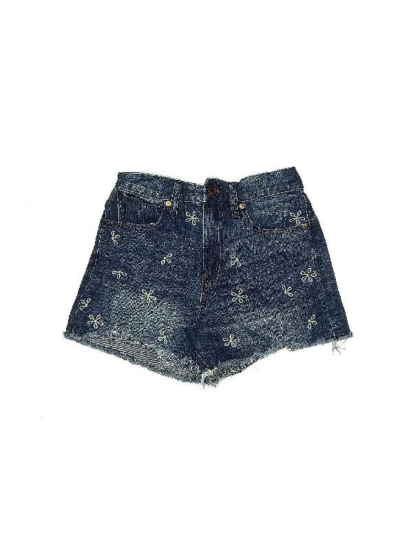 Women's Printed Geometric Patterned Shorts in Bright Colors for a Statement LookHigh-Rise Denim Shorts in Light Wash