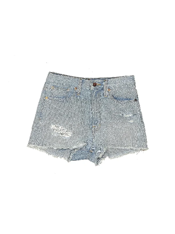 Women's Printed Tropical Patterned Shorts in Turquoise for a Beachy and Fun LookHigh-Rise Denim Shorts in Light Wash