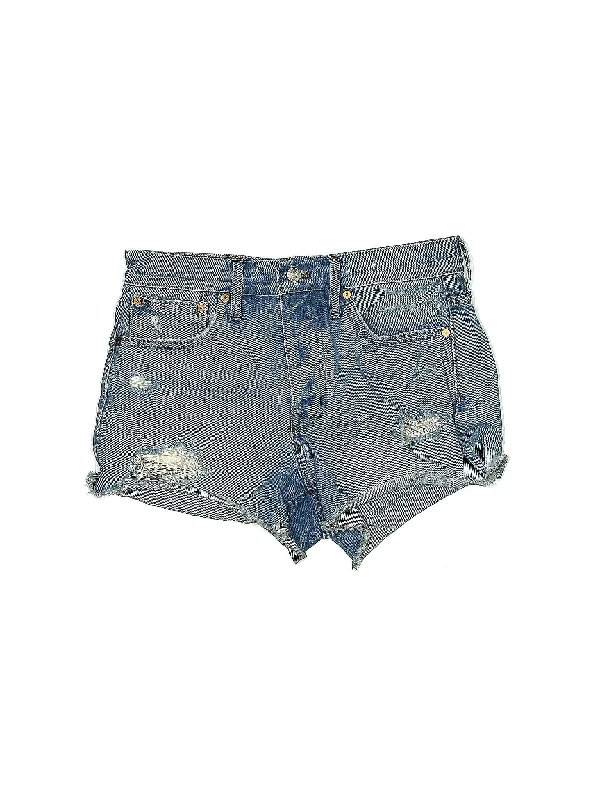 Women's Printed Floral Linen Shorts in Pastel Colors for a Summer Beach OutfitHigh-Rise Denim Shorts in Light Wash