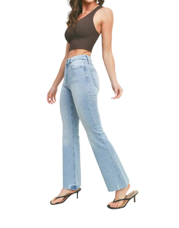 Jeggings women jeans combining the comfort of leggings and style of jeansMadison High Waist Cropped Flare Jeans In Light Wash