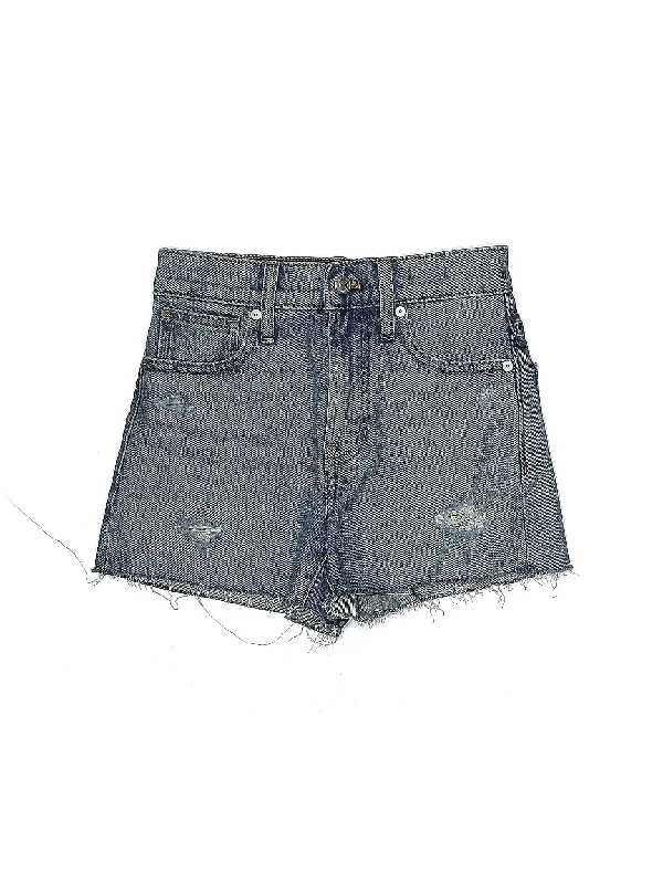 Plus Size Women's Stretch Denim Shorts with Belt Loops in Medium Wash for a Versatile FitMid-Rise Denim Shorts in Light Wash