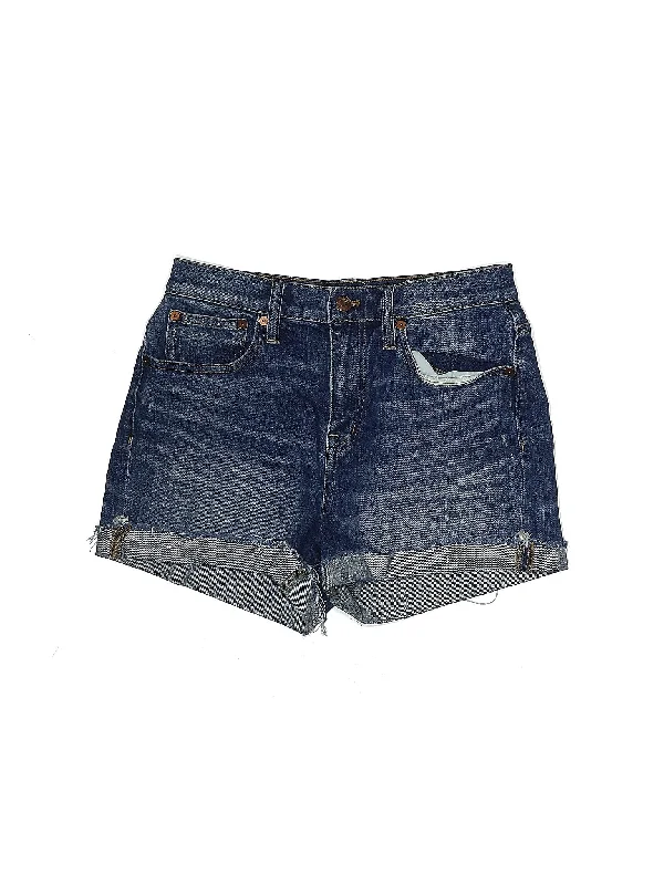 Women's Lace - Trimmed Shorts in White for a Romantic and Elegant OutfitMid-Rise Denim Shorts in Light Wash