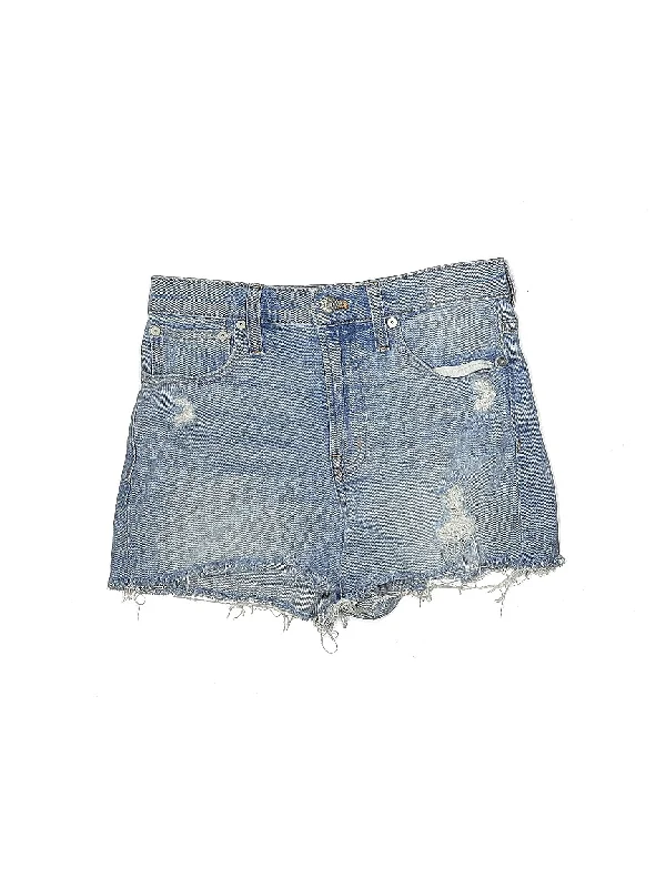 Women's Lace - Trimmed Shorts in White for a Romantic and Elegant OutfitMid-Rise Denim Shorts in Light Wash