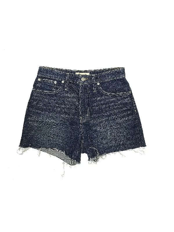 Women's High - Rise Paperbag Waist Shorts in Khaki for a Stylish and Comfortable LookMid-Rise Denim Shorts in Light Wash