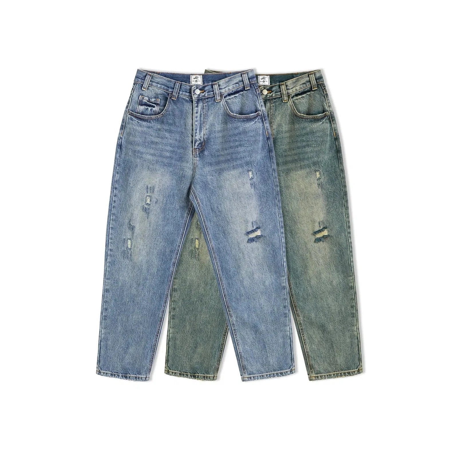 Light - wash women jeans for a fresh and summery appearanceRetro Distressed Ripped Jeans