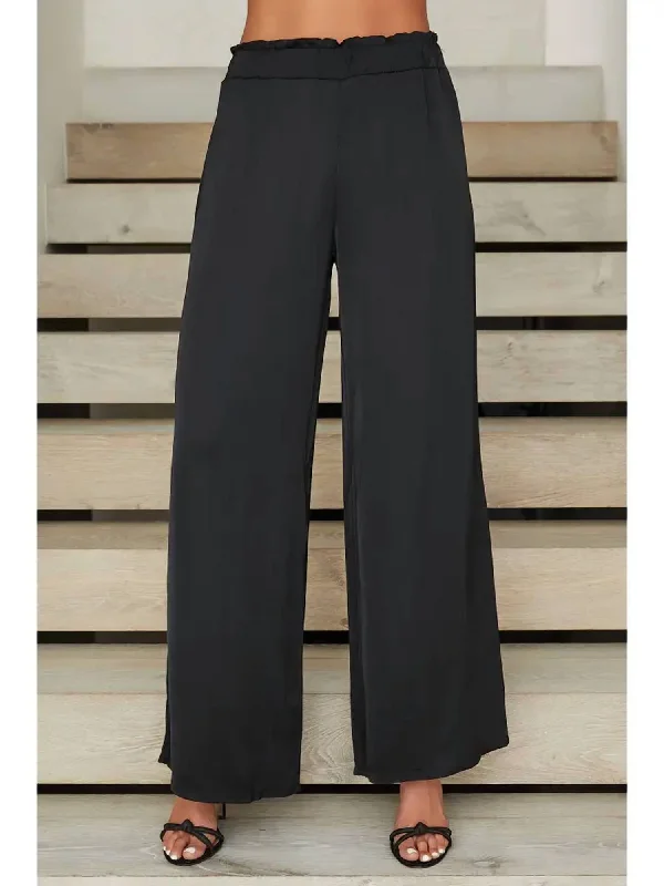 anti - static women tights for a hassle - free experienceSatin Palazzo Pant In Black