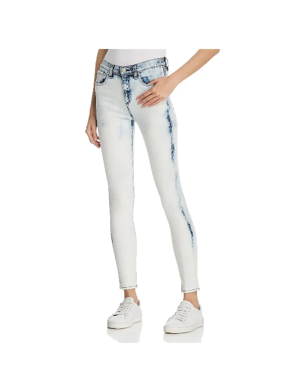 Distressed women jeans for a trendy and edgy lookWomens Denim Faded Skinny Jeans