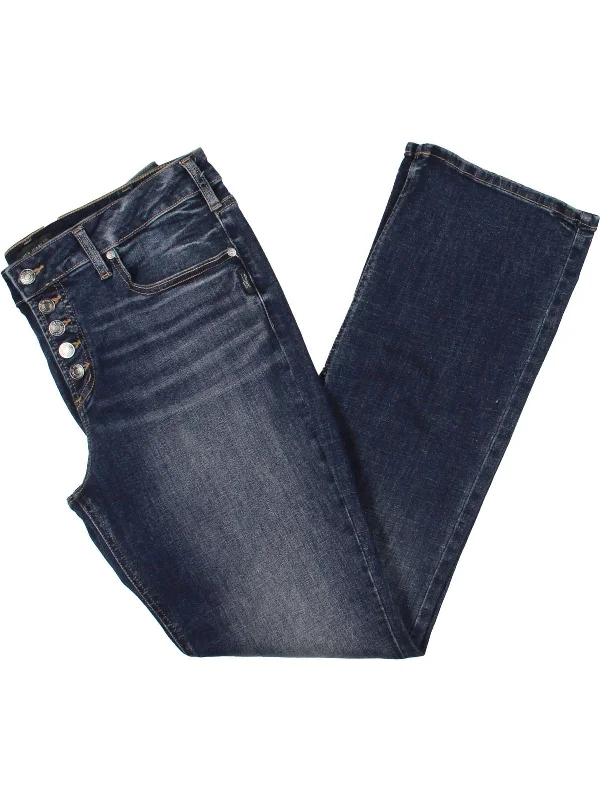 Straight - leg women jeans with a classic and timeless appealWomens Denim Mid Rise Bootcut Jeans