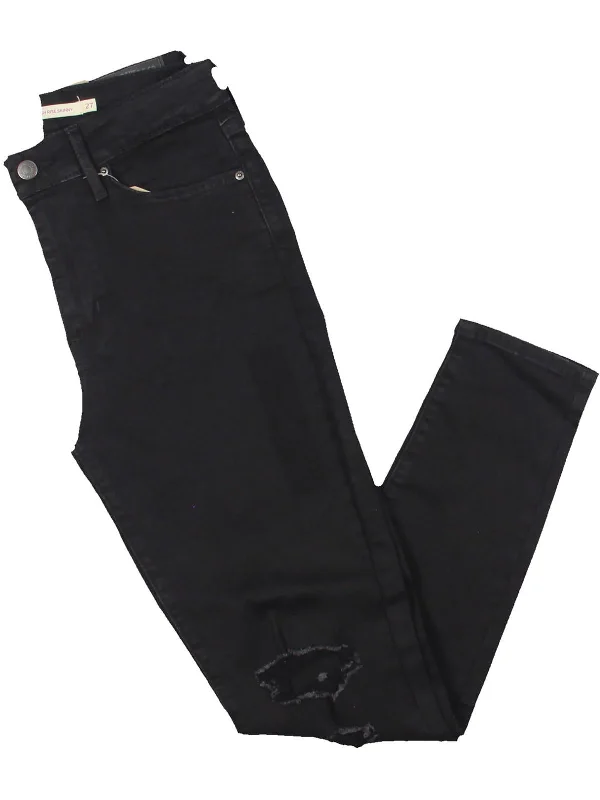 Acid - wash women jeans with a retro finishWomens High Rise Destroyed Skinny Jeans