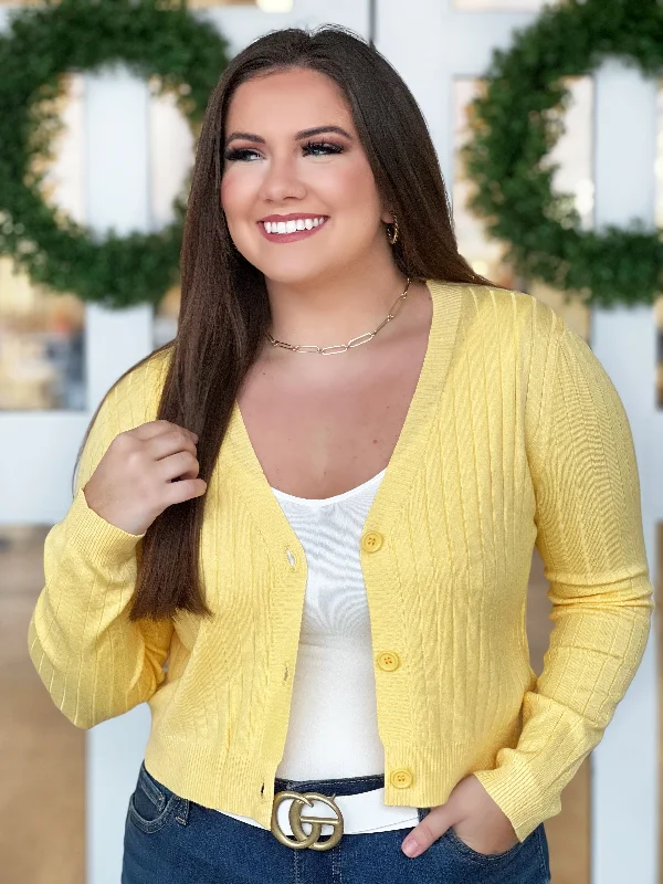 ribbed women cardigan with a classic textureAll The Sunshine Cardigan (FINAL SALE)