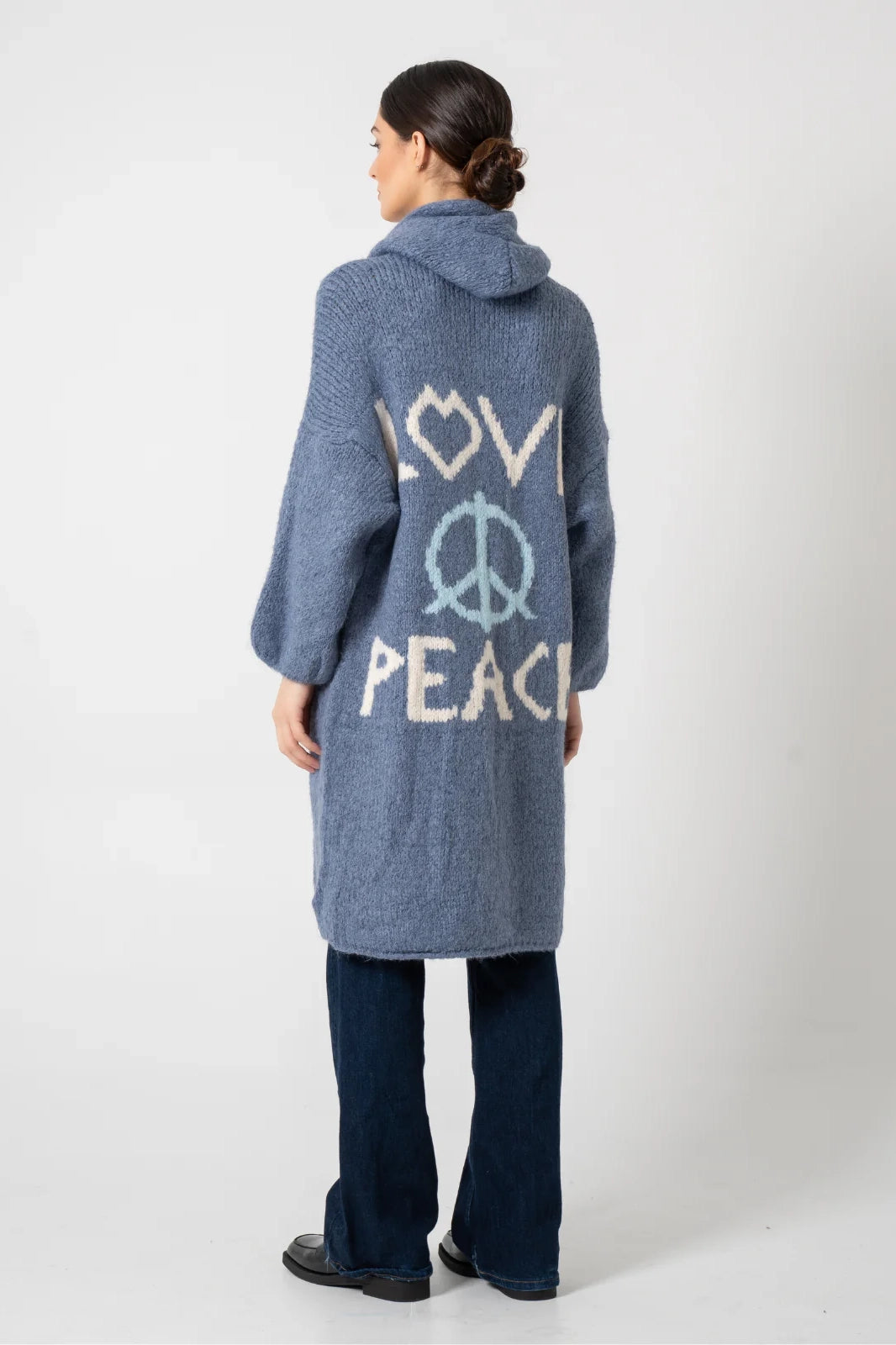 v neck women cardigan to elongate the necklineAstrid Peace Love Cardigan