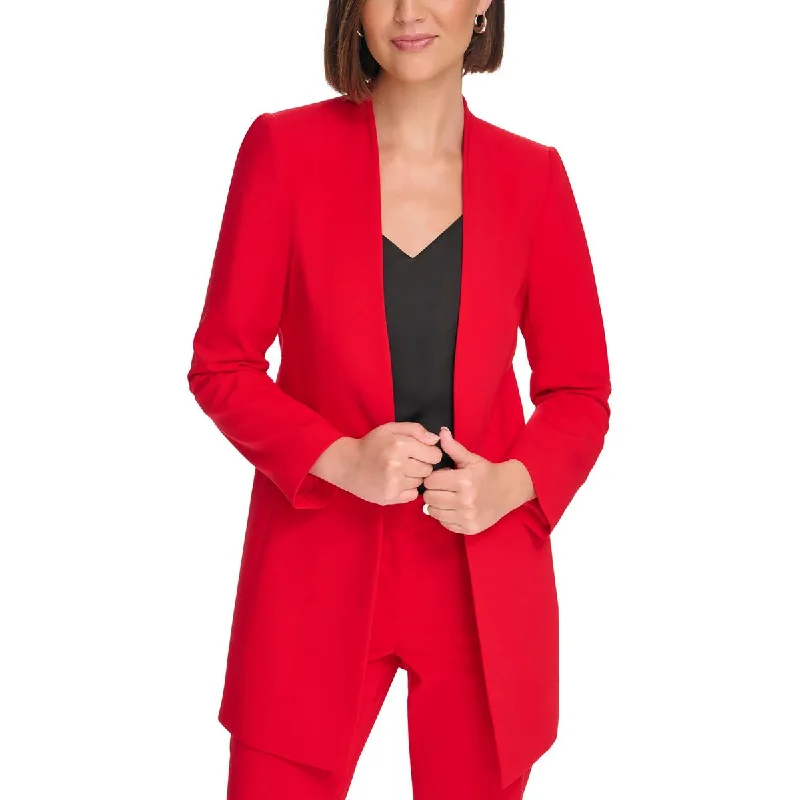 Plus Size Women's Cropped Velvet Blazers in Burgundy for a Night OutCalvin Klein Womens Petites Suit Separate Business Open-Front Blazer