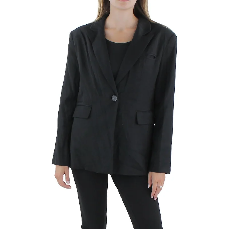 Plus Size Women's Double - Breasted Wool Blazers for Winter Office WearGracia Womens Suit Separate Office One-Button Blazer