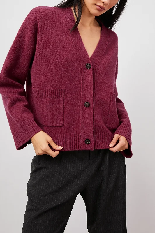 hooded women cardigan for added warmth and styleLINDI CARDIGAN - MAGENTA