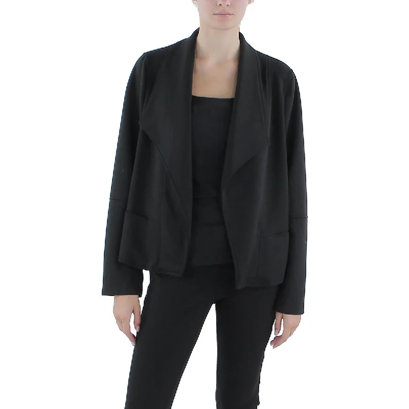 Women's Tailored Stretch Blazers in Navy Blue for Business MeetingsMax Studio Womens Drapey Work Wear Open-Front Blazer