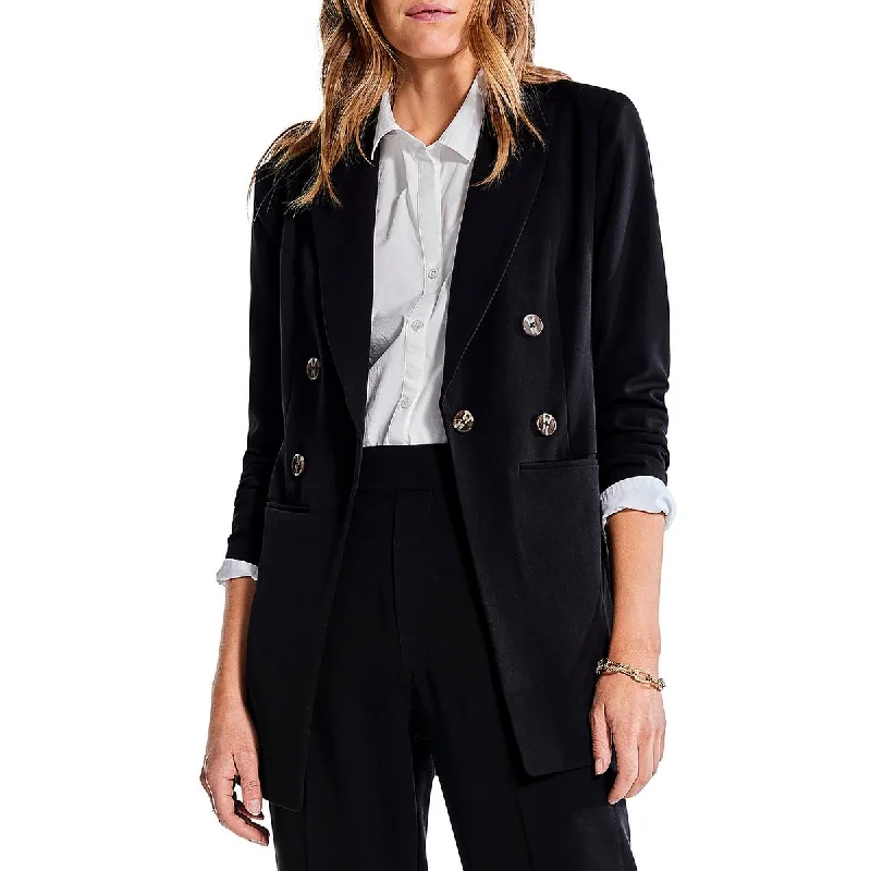 Women's Notched Lapel Blazers in Beige for a Timeless OutfitNic + Zoe Womens Avenue Suit Separate Work Wear Double-Breasted Blazer