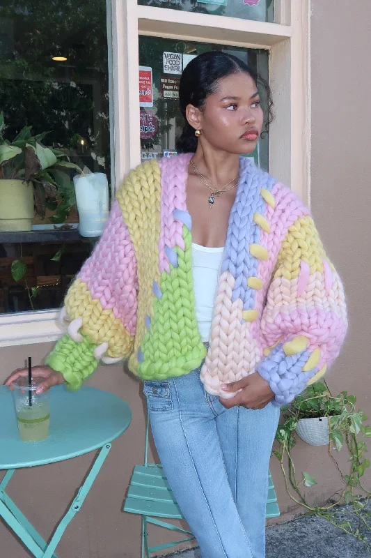 floral print women cardigan for a feminine touchPastel Colossal Knit Cardigan