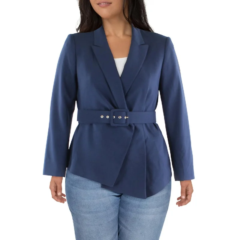 Plus Size Women's Military - Inspired Blazers with Gold Accents for a Bold LookTahari ASL Womens Woven Long Sleeves Double-Breasted Blazer