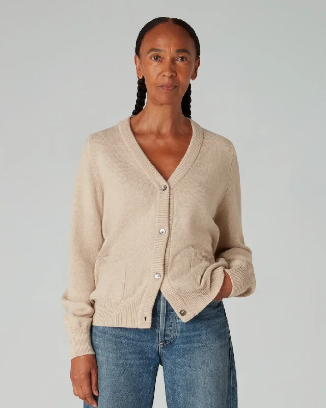 cashmere blend women cardigan for a luxurious feelThe CARDIGAN - Parchment