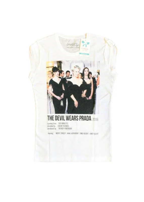 Sleeveless Women T Shirt for Summer ComfortCalifornia Vintage the devil wears prada white t-shirt