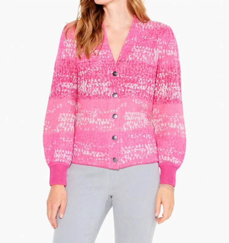 Wrap - Style Women's Lambswool Sweater Dresses in Elegant ShadesConfetti Cardigan In Pink Multi