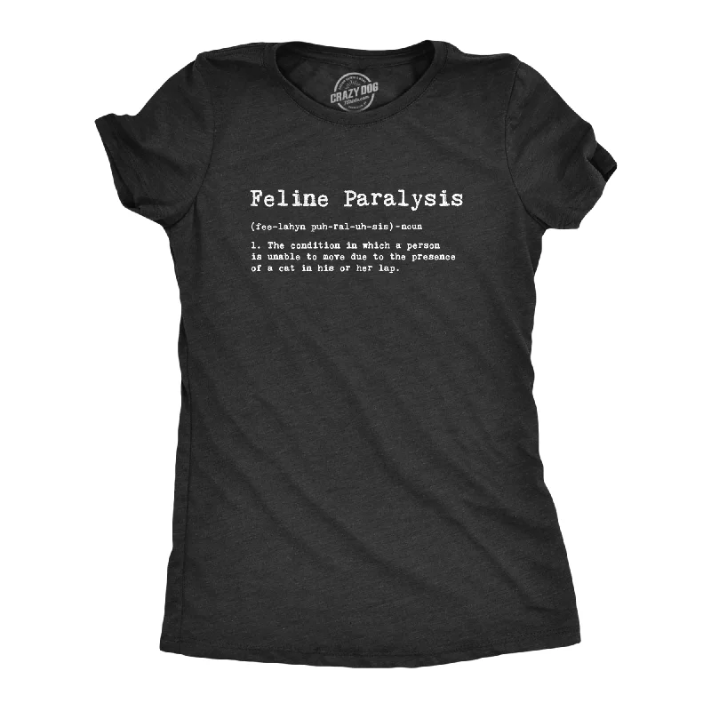 Distressed Women T Shirt with a Laid - Back AestheticFeline Paralysis Women's T Shirt