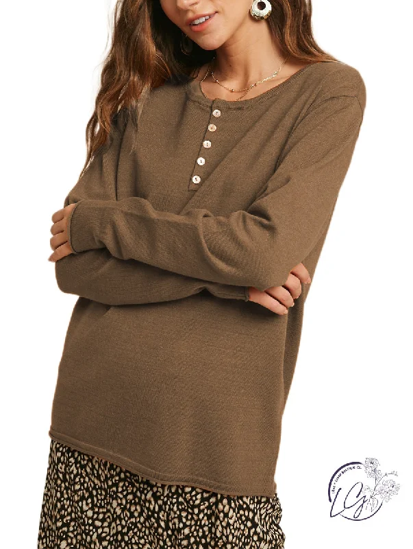 Women's Sheer Lace - Trimmed Sweater in Cream for a Delicate and Elegant AppearanceGoodbye For Now Lightweight Sweater