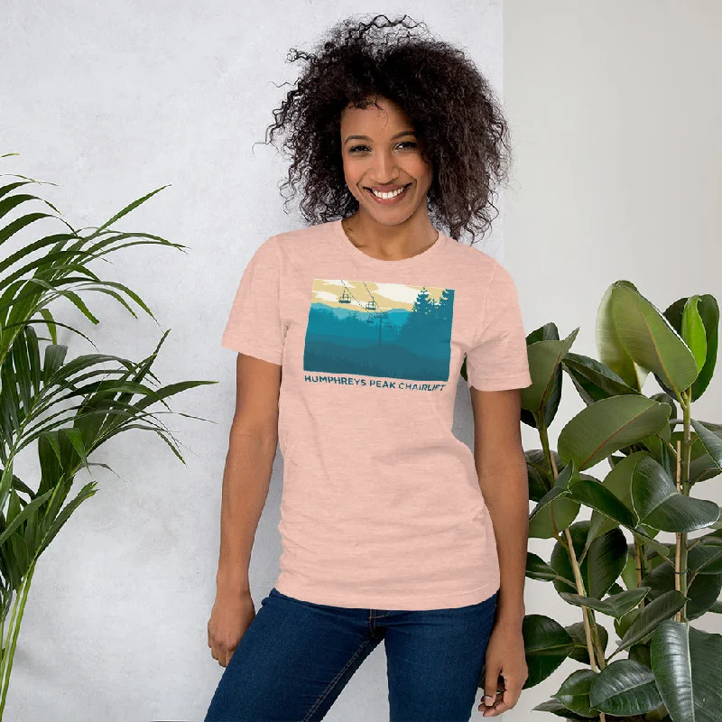 Pocketed Women T Shirt for Added FunctionalityHumphreys Peak Chairlift Short-Sleeve Ladies T-Shirt