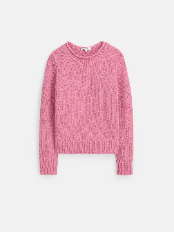 Women's Fuzzy Mohair - Blend Sweater in Light Pink for a Soft and Cozy FeelJaime Sweater