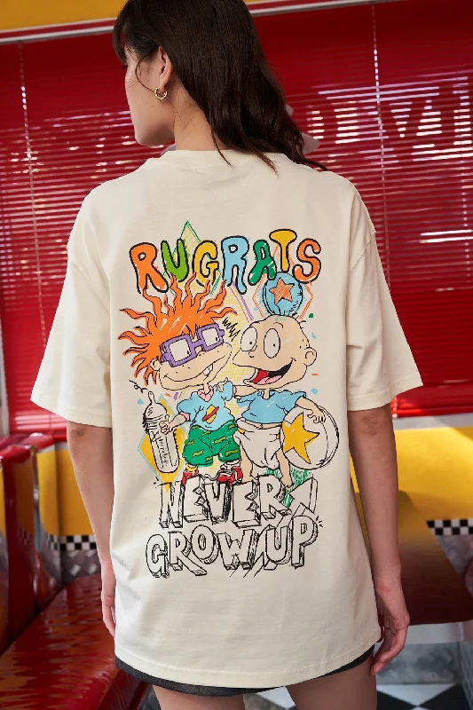 Long Sleeve Women T Shirt for Cooler WeatherRugrats - Never Grow Up Oversized T-Shirt