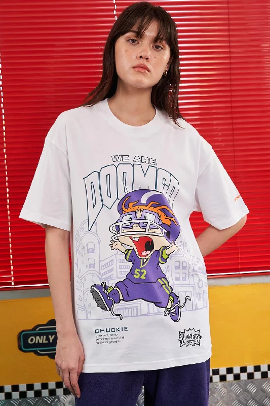 Ringer T Shirt Women with Retro - Inspired StripesWe Are Doomed Oversized T-shirt