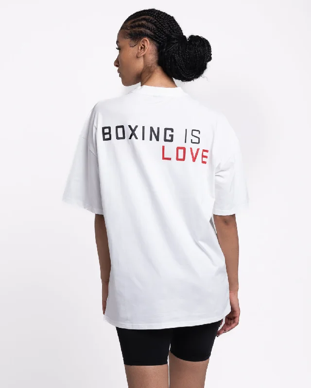 Sleeveless Women T Shirt for Summer ComfortBoxing is Love Oversized T-Shirt - White