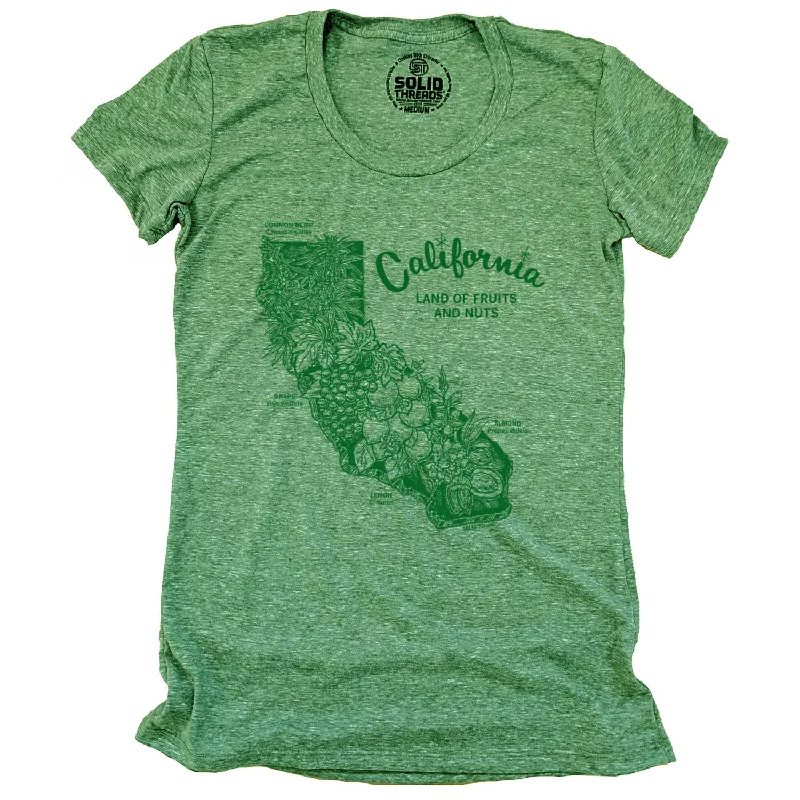 Crew Neck Women T Shirt with a Timeless DesignWomen's California Land of Fruits and Nuts T-shirt