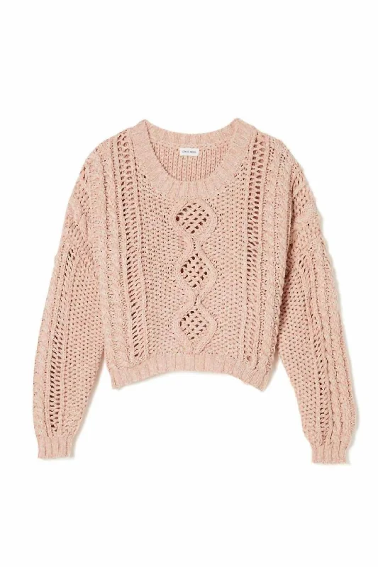 Plus Size Women's Long Sleeve Cable Knit Sweater DressesWomen's Lorena Jumper In Coral