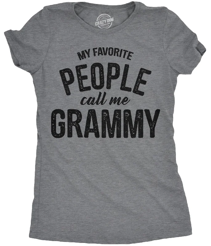 Ringer T Shirt Women with Retro - Inspired StripesMy Favorite People Call Me Grammy Women's T Shirt