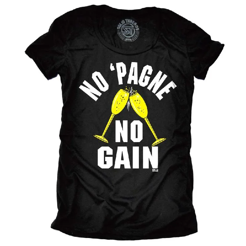 Striped Women T Shirt in a Classic PatternWomen's No Pagne No Gain T-shirt