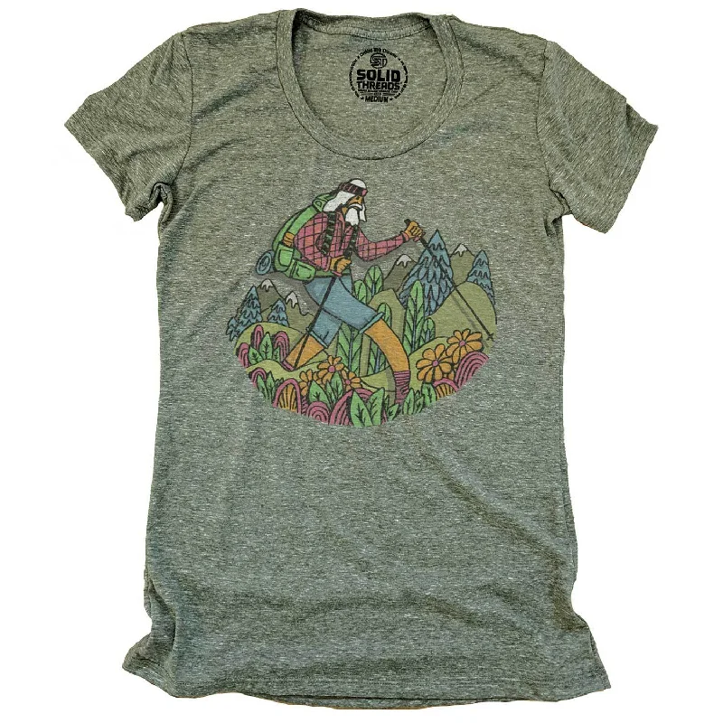 Ringer T Shirt Women with Retro - Inspired StripesWomen's Wise Hiker T-shirt | Design by Dylan Fant