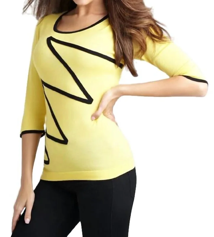 A - Line Women's Merino Wool Sweater Dresses in Classic StylesZig Zag Sweater In Yellow/black