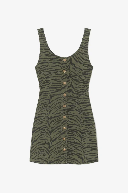 Printed Abstract Women Dress for a Modern and Artistic AppealLT Zera Khaki Dress