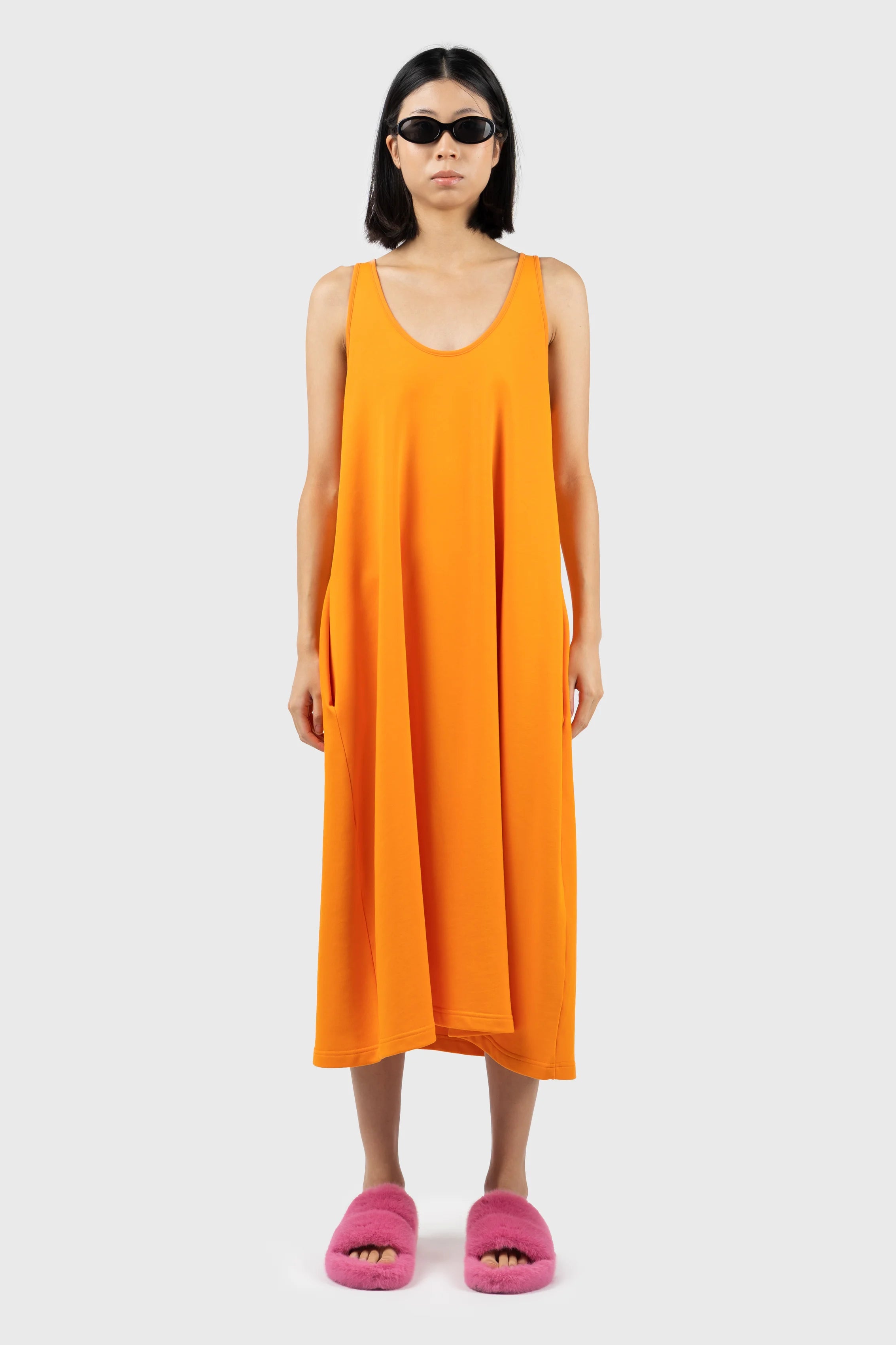 Shift Women Dress with a Simple and Classic Design for Everyday WearOrange Heavyweight Jersey Dress