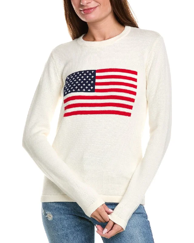 Empire Waist Women's Alpaca Wool Sweater Dresses in Earthy TonesTwo Bees Cashmere American Flag Cashmere-Blend Sweater